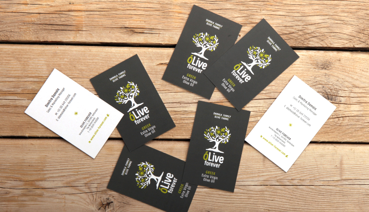 OLIVE FOREVER 橄欖油包裝標簽設(shè)計，名片設(shè)計，宣傳卡片設(shè)計