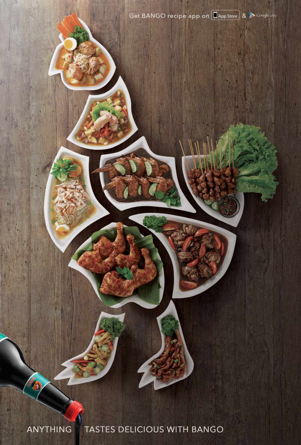 Bango醬油調(diào)味品平面廣告創(chuàng)意設(shè)計-雞肉篇