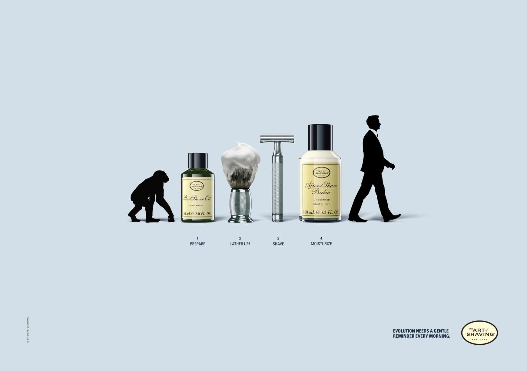 上海廣告設計公司分享The Art of Shaving 剃須刀進化篇平面廣告創意設計