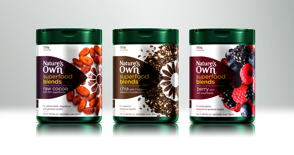 營養食品保健品包裝設計——Nature Own 大自然超級食品營養補充劑包裝設計
