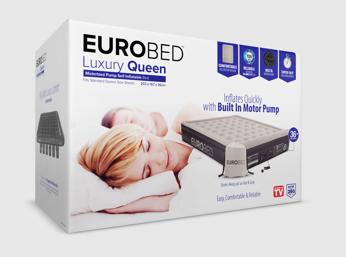 上海包裝設計公司設計分享——EuroBed 空氣（充氣）床墊包裝設計1