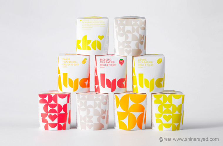 Lycka 100％純天然手工冷凍酸奶品牌包裝設計幾何風格-上海包裝設計公司3