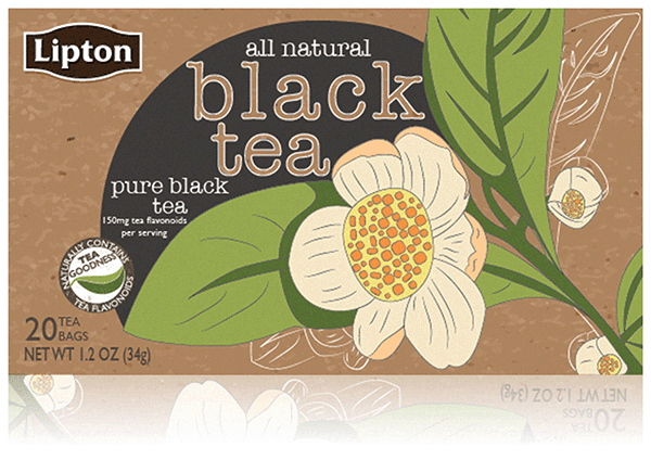 Lipton 立頓袋裝茶牛皮紙包裝設計-黑茶包裝設計