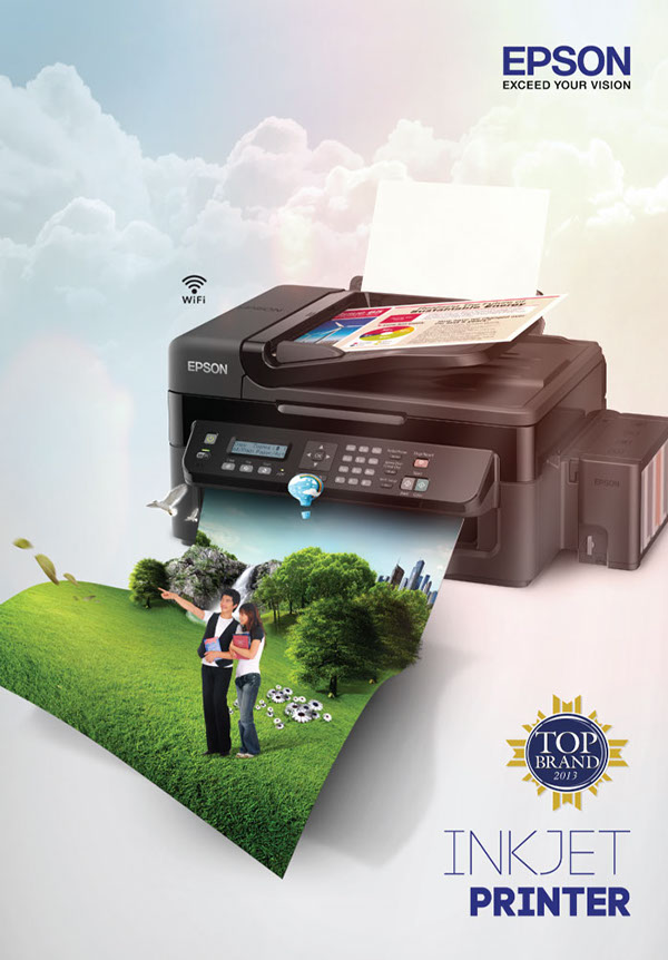 上海宣傳畫冊設計公司分享Epson 愛普生打印機產(chǎn)品宣傳畫冊設計2-內頁大圖設計2