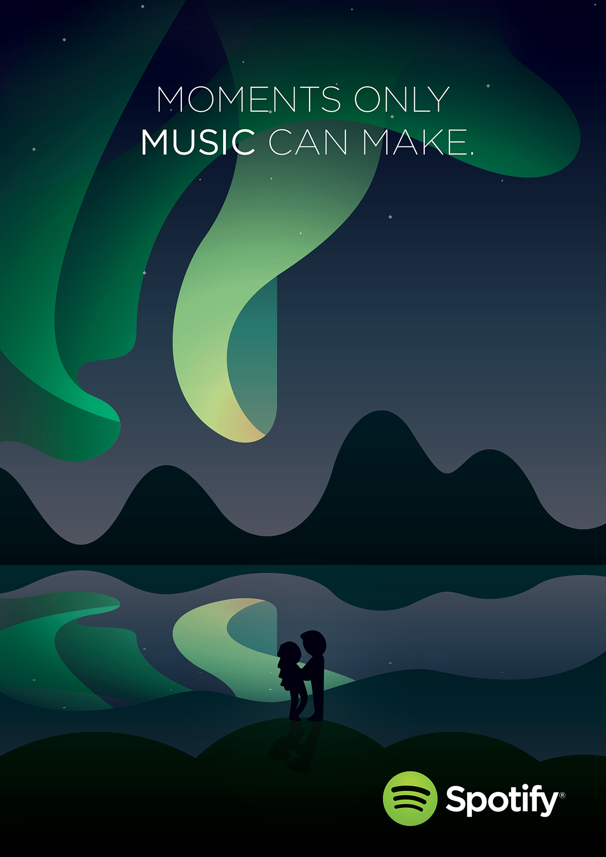 Spotify音樂網站平臺手繪矢量插畫廣告海報設計-上海廣告設計公司佳作欣賞1