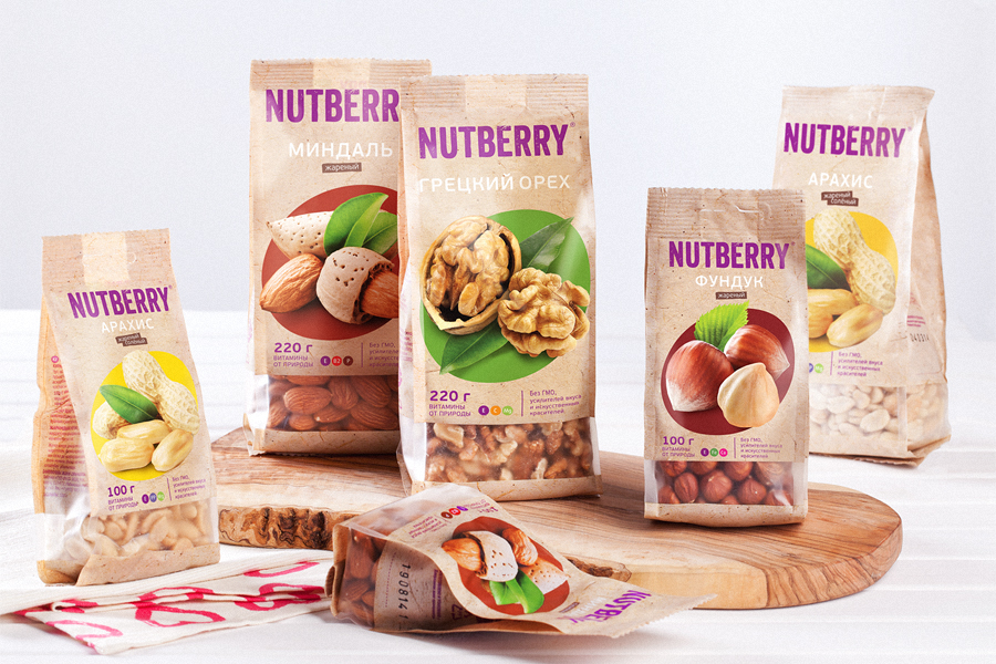 Nutberry 健康有機食品干果品牌塑造之堅果包裝設計5 Nutberry 健康有機食品干果品牌塑造之堅果包裝設計5