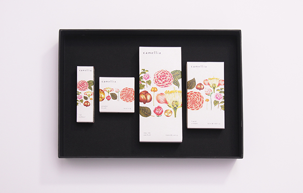 上?；瘖y品包裝設計公司包裝欣賞：CAMELLIA 山茶花化妝品包裝設計2