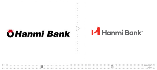 美國韓美銀行（Hanmi Bank）新logo設(shè)計-新舊logo對比