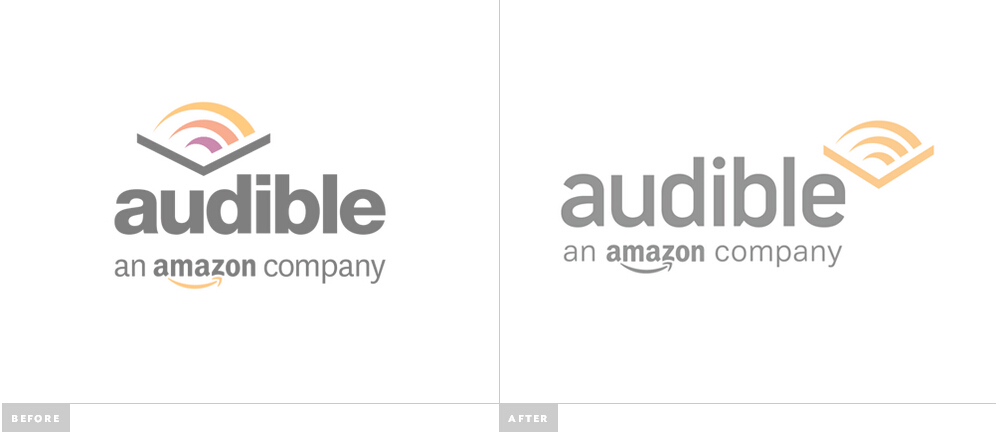 Audible有聲讀物網站LOGO設計-新舊LOGO對比