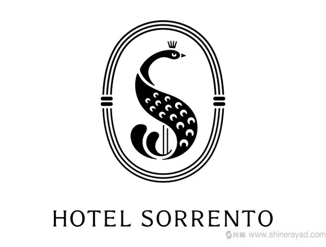 Sorrento 酒店品牌孔雀標志設計-上海LOGO設計公司設計欣賞4
