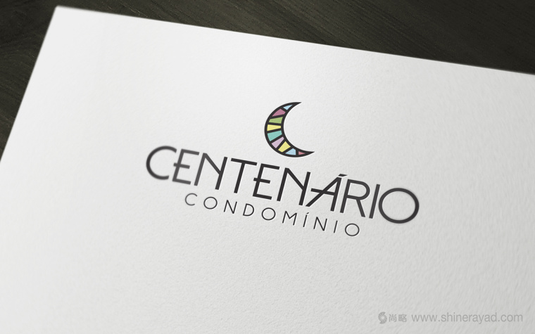 Centenário公寓地產(chǎn)月牙圖形標志設(shè)計3-手繪效果