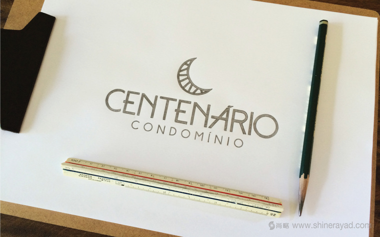 Centenário公寓地產(chǎn)月牙圖形標志設(shè)計-手繪效果4
