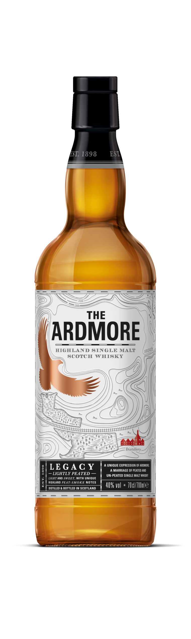 Ardmore 地圖插畫風格高端威士忌白酒包裝設計4