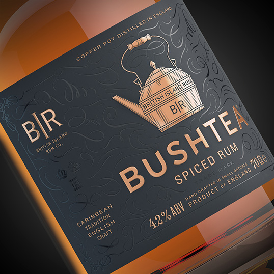 Bushtea五香朗姆酒包裝設計-上海包裝設計公司國外酒包裝設計鑒賞1