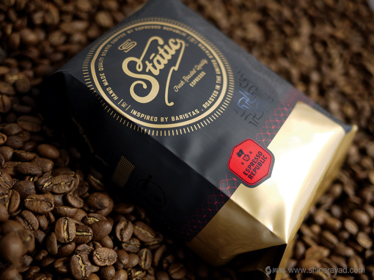 Static Coffee 袋裝咖啡豆咖啡紅黑包裝設計6