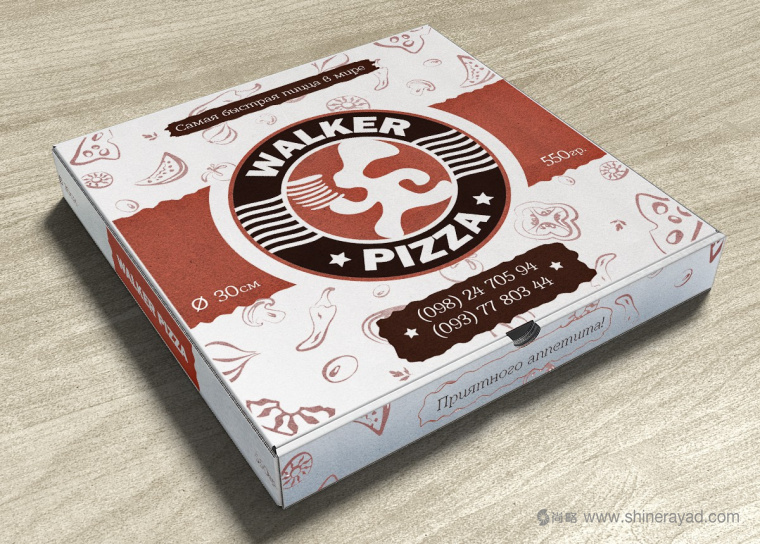 6 Walker pizza披薩連鎖店品牌VI視覺(jué)形象設(shè)計(jì)-披薩包裝盒設(shè)計(jì)2
