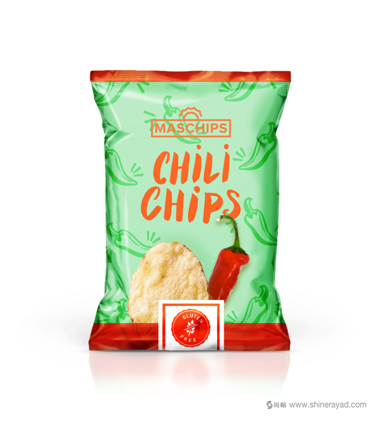 Maschips 袋裝薯片包裝設計-辣椒口味-上海包裝設計公司2