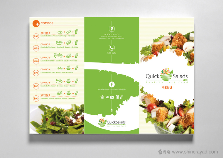 Quick Salads 沙拉有機素食餐廳VI設計9-餐廳菜單價目表設計