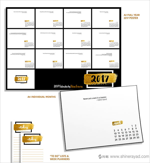 名言警句掛歷設計--2017年最佳臺歷設計靈感-上海品牌設計公司-上海平面設計公司