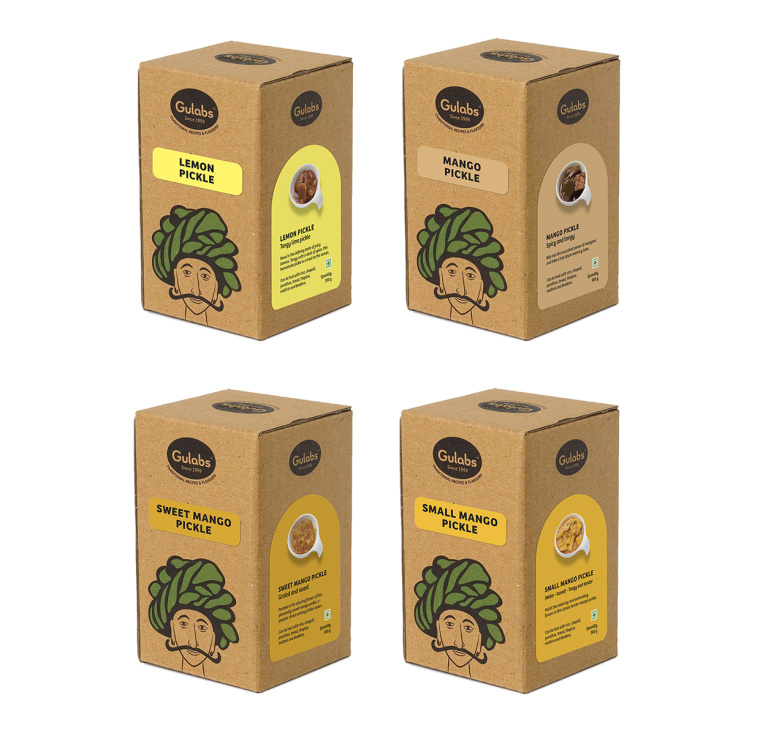Gulabs 印度食品（零食，調味品和香料）瓦能紙簡約包裝設計-上海包裝設計公司6