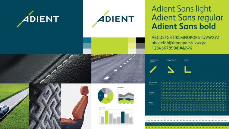 全球汽車座椅零件系統領導品牌Adient品牌形象重塑-logo設計示意-上海logo設計公司