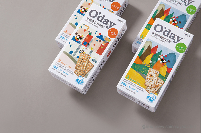 上海食品包裝設(shè)計公司包裝欣賞：中祥食品谷物輕量餅干包裝設(shè)計插畫設(shè)計