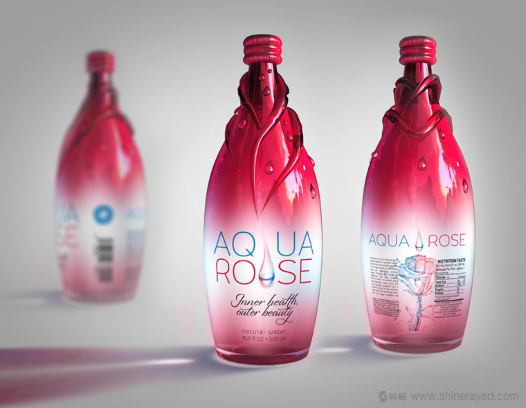 Blk Rose新玫瑰水飲料創意瓶型設計包裝設計-上海包裝設計公司