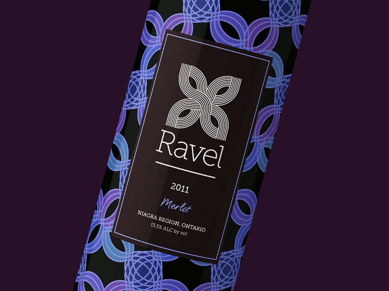 幾何線條圖形風格 RAVEL葡萄酒包裝酒標設計－上海包裝設計公司3