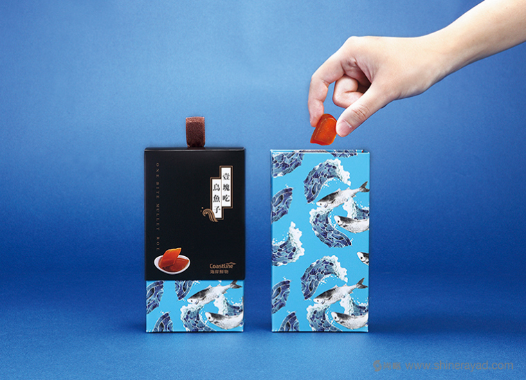 上海包裝設(shè)計(jì)公司海鮮產(chǎn)品包裝設(shè)計(jì)欣賞：壹?jí)K吃烏魚子包裝設(shè)計(jì)3