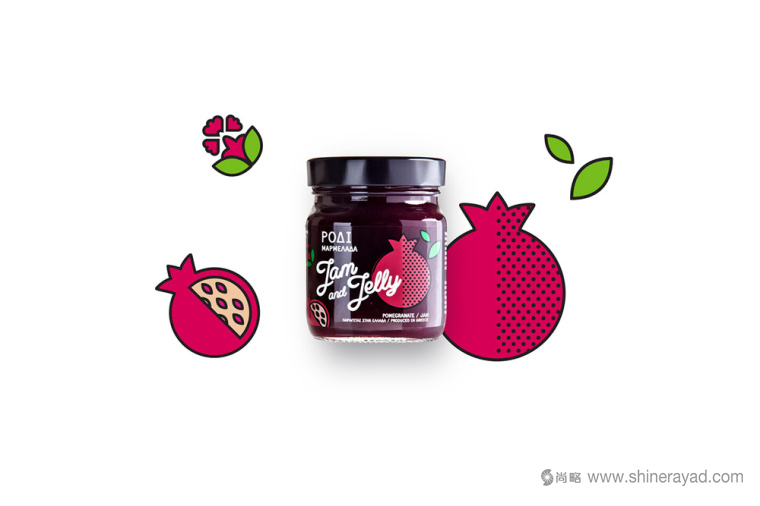 JAM AND JELLY 水果果醬包裝設計-草莓醬櫻桃醬橙子醬杏仁醬3
