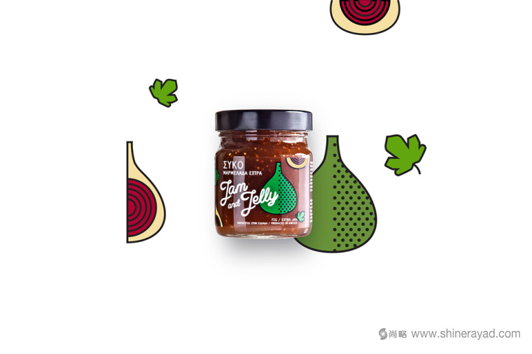 JAM AND JELLY 水果果醬包裝設計-草莓醬櫻桃醬橙子醬杏仁醬8