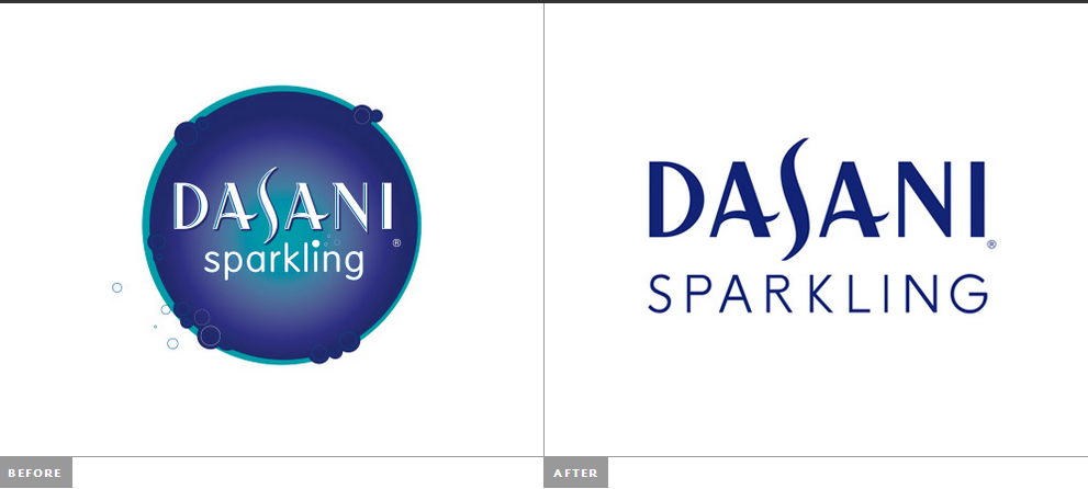 Dasani 達薩尼精華飲料品牌新舊LOGO設計對比-上海LOGO設計公司3