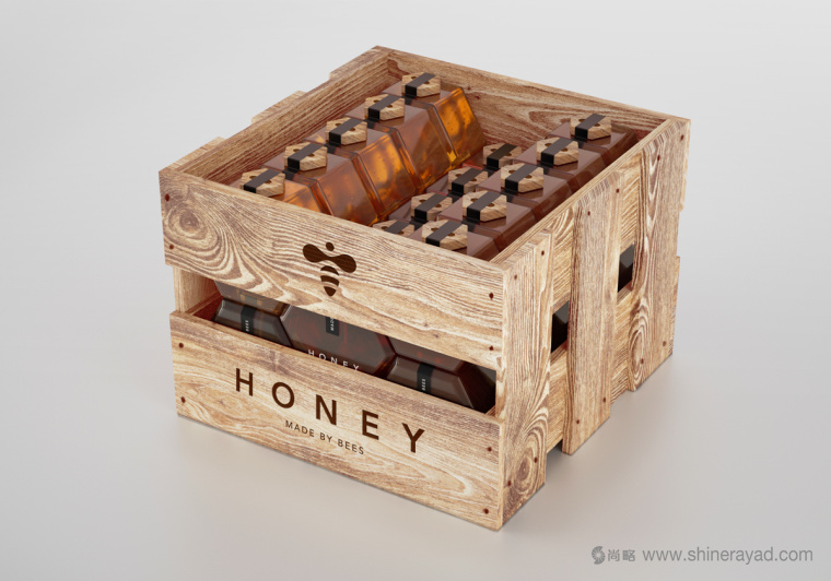 六角形造型設計Honey 蜂蜜產(chǎn)品瓶型設計包裝設計-上海食品品牌策劃設計公司8