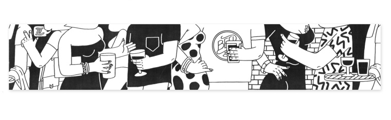 4Hops 啤酒酒吧logo設計餐廳VI形象線條插畫設計-上海logo設計公司設計收藏11