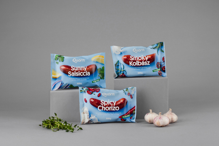 上海食品包裝設計公司設計欣賞：Quorn 素食火腿香腸肉類包裝設計8