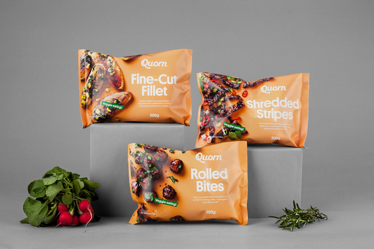 上海食品包裝設計公司設計欣賞：Quorn 素食火腿香腸肉類包裝設計4