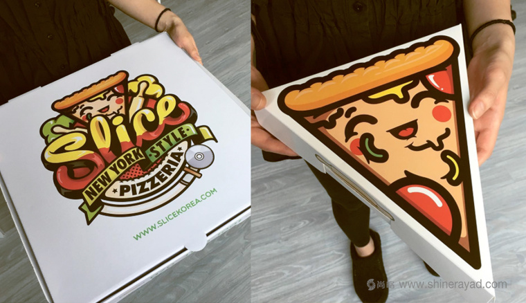 一個充滿食欲的卡通風格slice pizzeria 披薩logo設計-上海logo設計公司8