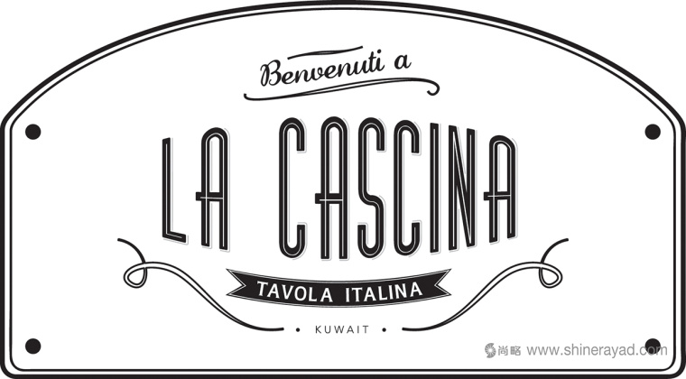 LA CASCINA 意大利與法國融合菜餐廳餐飲品牌VI視覺形象識別設計-logo設計1