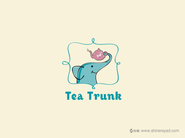 印度 Tea Trunk 茶葉小象卡通形象吉祥物設(shè)計(jì)logo設(shè)計(jì)-上海品牌設(shè)計(jì)公司2