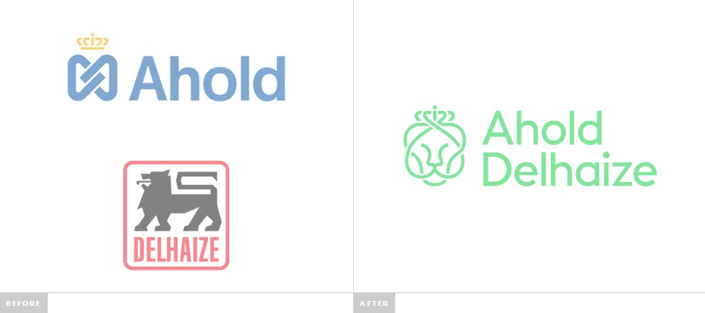 歐洲超市零售巨頭Ahold Delhaize集團獅子LOGO設計2