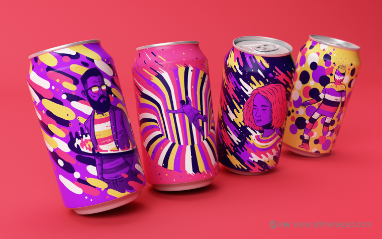 Resonance 彩繪涂鴉風格易拉罐飲料包裝設計-上海包裝設計公司包裝欣賞1