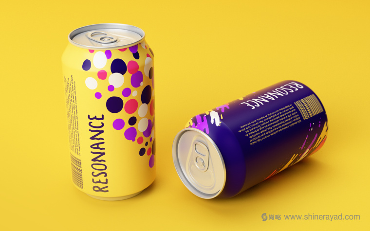 Resonance 彩繪涂鴉風格易拉罐飲料包裝設計-上海包裝設計公司包裝欣賞9