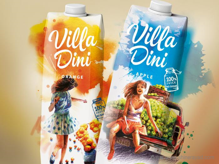 上海包裝設(shè)計(jì)-Villa Dini 水墨風(fēng)格水果飲料包裝設(shè)計(jì)插畫設(shè)計(jì)3