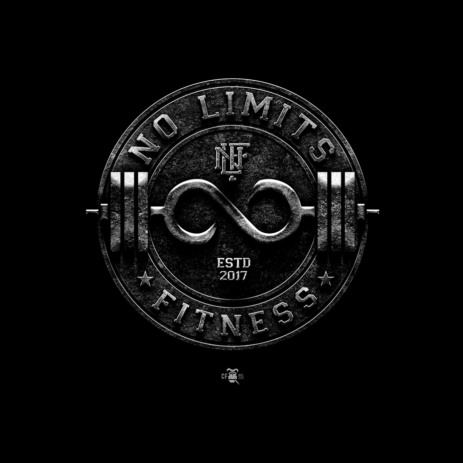 超酷渲染金屬色風格的健身房logo設計-上海logo設計公司