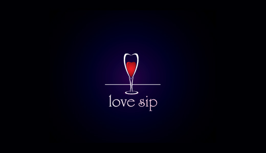 愛啜飲酒杯+心標志設計-上海標志設計公司
