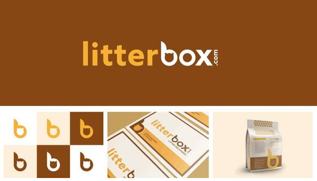 正負(fù)空間logo-Litterbox（美國(guó)在線(xiàn)售賣(mài)有機(jī)貓砂的公司）logo設(shè)計(jì)
