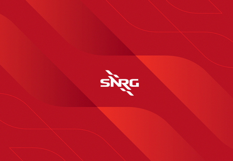 工程服務公司SNRG“動態”標志設計——螺旋形裝飾圖形與字母的完美結合