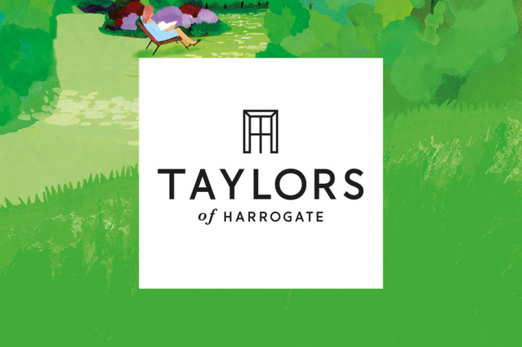 Taylors of Harrogate 茶葉logo設(shè)計-一個字母T和H的窗戶形狀