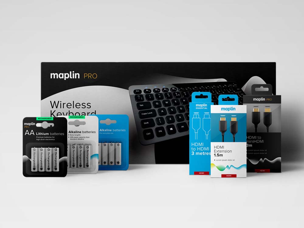 英國電子零售品牌Maplin動感漸變電子風格標志設計與VI形象設計