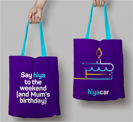 Hiyacar汽車共享平臺品牌形象設計-logo設計VI設計，完美的動態多彩漸變風格